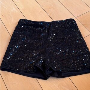 Sequin High-Waist kids Shorts - Black